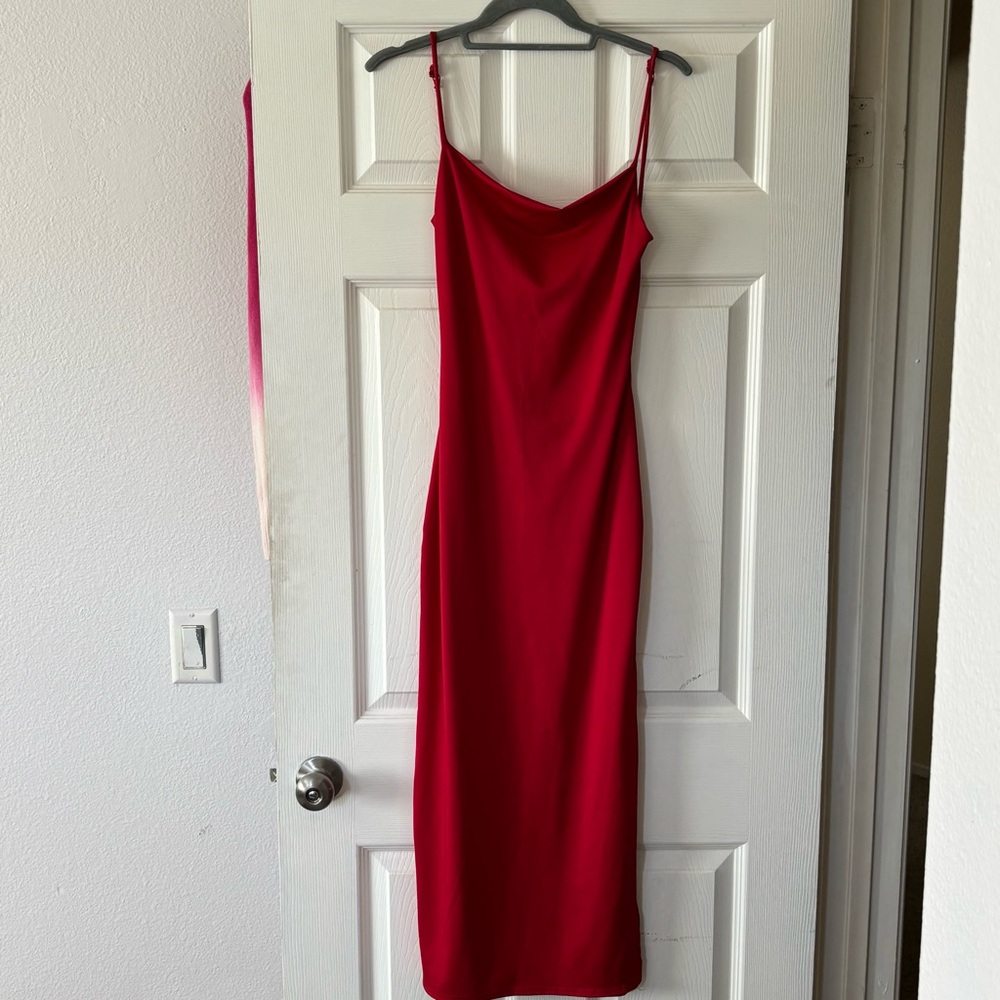 Vintage Red Maxi Slip Dress Size M